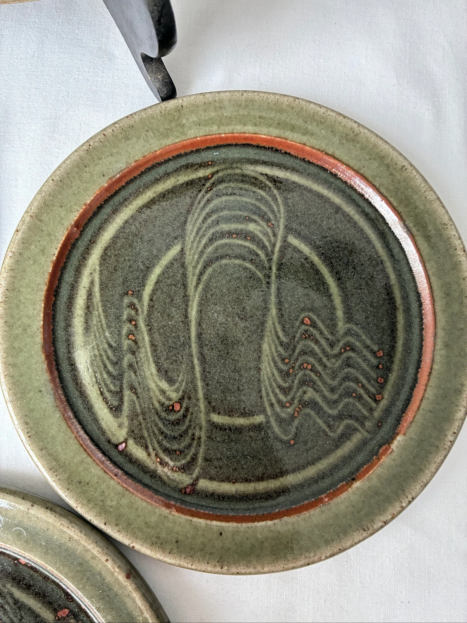 Vintage Studio Pottery Keramiek Service - 4 pièces - Vert/Brun – photo 3